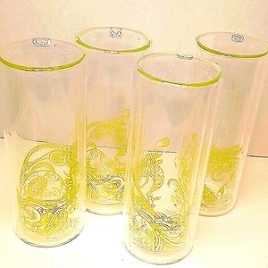 Tevana Drinking Glasses Double Insulated Tall Iced Tea Set of Four Chartruese